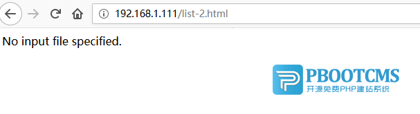 pbootcmsװʾNo input file specified.